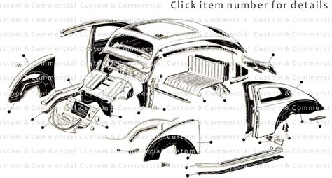 1955 vw beetle sheet metal parts|VW Beetle replacement body.